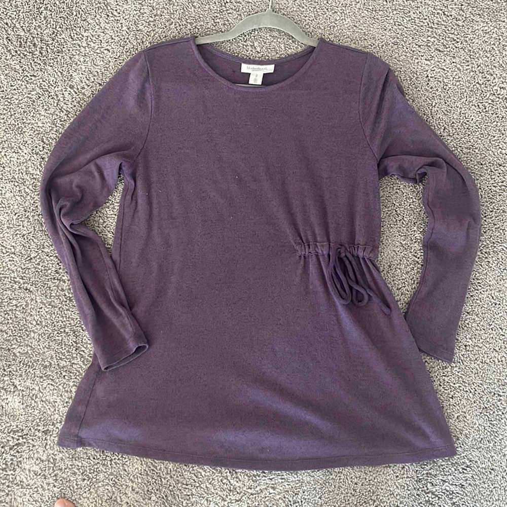 Motherhood maternity long sleeve blouse, size M, purple